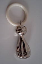 Bezaubernde Kinderrassel, versilbert, Motiv Katze, Taufgeschenk, top, wie neu!!