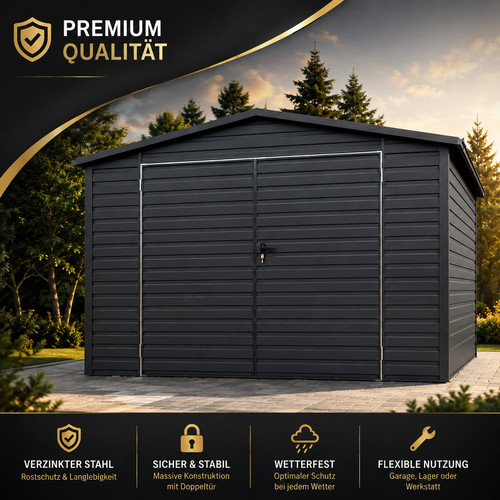 Stahlgarage 5x3 metallgarage - stahlgarage, 2,5x3
