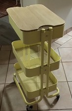 Ikea Raskog Rollwagen Sonderfarbe gelb mit Schneidebrett