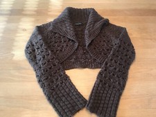 Mamalicious Kurzstrickjacke, Bolero, Umstandskleidung, Gr. S, dunkelbraun