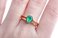 Tropfen Smaragd Ring 0,89ct