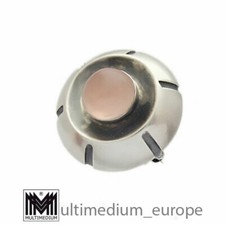Skandinavische Modernist Silber Brosche Rosenquarz Vintage silver brooch