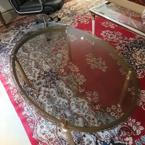Couchtisch messing oval mit - messing,