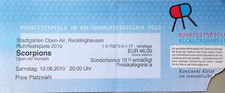 SCORPIONS 2010 RECKLINGHAUSEN - Original Ticket - Eintrittskarte - Pass