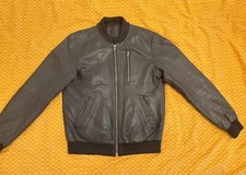 Leder Jacke Blau M