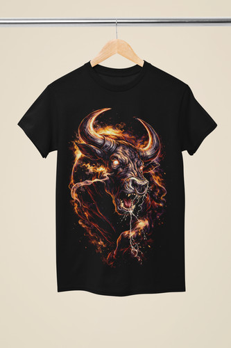 Raging bull fire shirt - bull, t-shirt