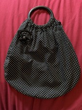 Miss Starlet Rockabilly Handtasche Polka Dots Punkte Schwarz Weiß Rot Anker