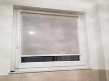 Stoffrollo / Rollo aus Stoff, Creme-Weiß, mit Kettenzug • 99,5 cm breit