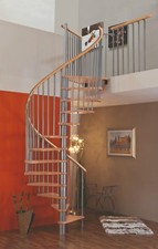 Minka Spindeltreppe Spiral Wood Silver Eiche 160 cm DM