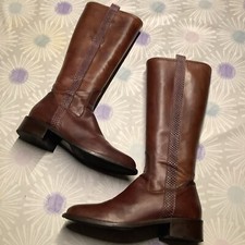 Donna Carolina, Braune Lederstiefel, Gr.38,5