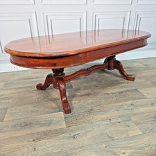 Antiker viktorianischer Stil Mahagoni Couchtisch Kugelkralle geschnitzt Sockel Beine