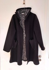 Oversized Kapuzenmantel schwarz-grau New Collection Gr. 42/44