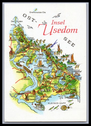 Ansichtskarte insel usedom - ansichtskarte,