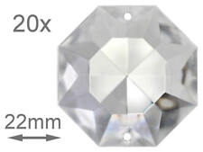 20x Antik Kristall Oktagon ~Koppe 22mm ~ Kronleuchter Lüster Kandelaber Leuchter