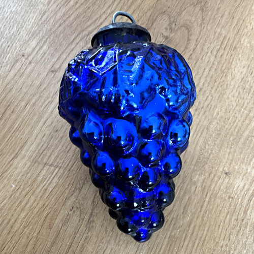 Blaues glas weihnachtsornament - blaues,