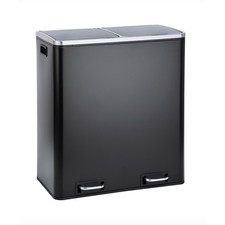 B-Ware SVITA TM2X30 Mülleimer Papierkorb 60 L Abfalleimer Mülltrennung Schwarz