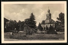 Neustadt /Dosse, Kirche und Parkanlage, Ansichtskarte 1958 