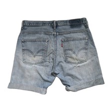 Levi's 507 Jeans Jorts Herren W34 Shorts Blau Unisex Y2K Vintage Distressed Cut 