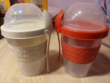 2 Müsli To Go Becher Mit Löffel, 2 Fächer