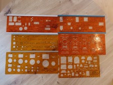 Konvolut 6 Schablonen z.B. Mechanische Verfahrenstechnik, Sechskantschrauben etc