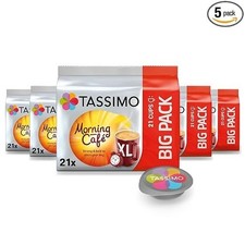 Tassimo Morning Café Capsules, 105 Coffee Capsules, Pack of 5, 5 x 21 Drinks