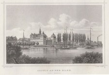 Coswig Elbe Original Stahlstich Oeder 1861