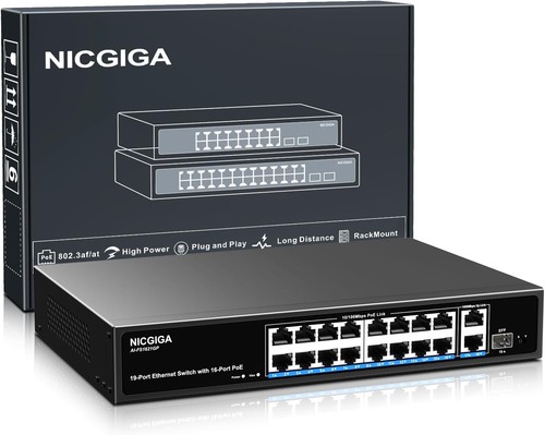 Port poe switch unmanaged - 16,