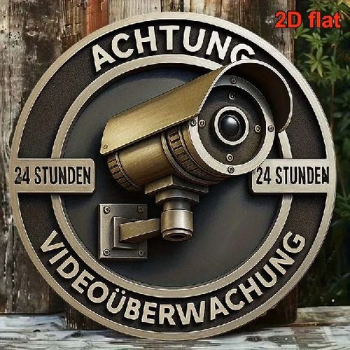 Blechschild rund achtung - blechschild,