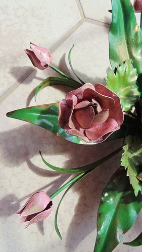 Vintage florale metalllampe - florale,