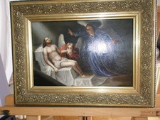 Antikes Ölgemälde auf Holz gemalt signiert 1840