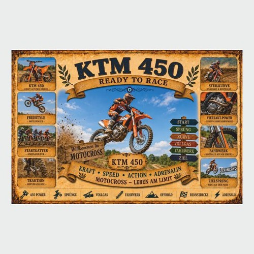 Blechschild motocross ktm - blechschild, 450