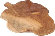 Holzschale Blatt, geschnitzte Obstschale, Holzteller - Blatt 25 cm - 4*24*17 cm