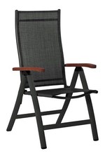 Sun Garden ELBA Gartenstuhl aus Aluminium mit Holzarmlehne