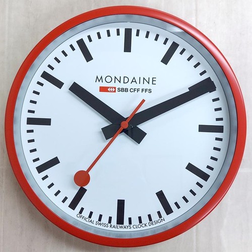 Mondaine wanduhr rot weiß - wanduhr,