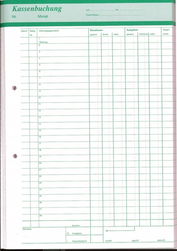 Kassenbuch din 2x40 batt - din,