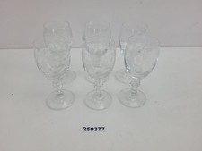 6x Weingläser Glas alt antik handgeschliffen Blumenranke Küche 12,5cm #259377