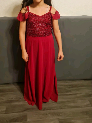 Mädchen abendkleid lang rot - abendkleid,