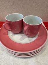 Dibbern solid color Fb. Pink  6 Teile - 2 Tassen, 4 Speiseteller