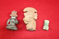 3 Figuren Skulpturen Mexico alt Terracotta Stein