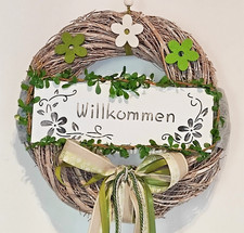 Türkranz willkommen grau