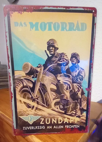 Blechschild alte zündapp - blechschild,