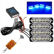 4x Blaue LED Blitzlampen mit