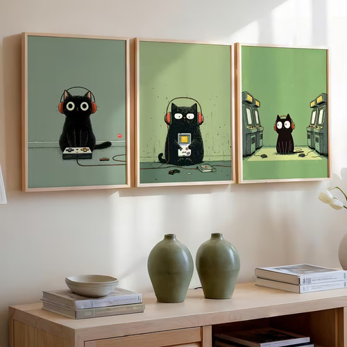 Set leinwanddruck katzen - 3,
