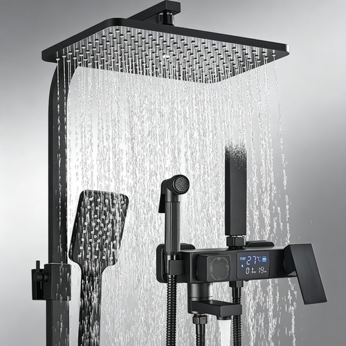 Schwarz duschsystem duschset - schwarz,