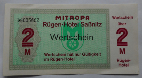 Wertschein mark mitropa - wertschein,