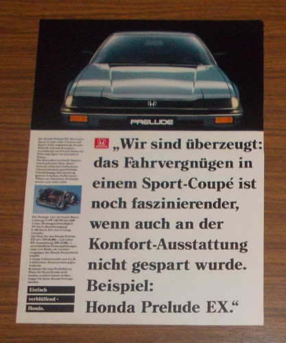 Seltene werbung honda - honda, prelude