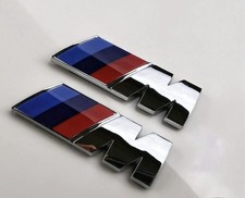 2 Stück BMW M Emblem Logo Kotflügel Chrom Glanz Silber M Paket 45x15 Aufkleber
