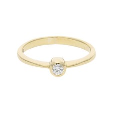 Damenring 750/000 (18 Karat) Gold mit Brillant, getragen 25321979 G53