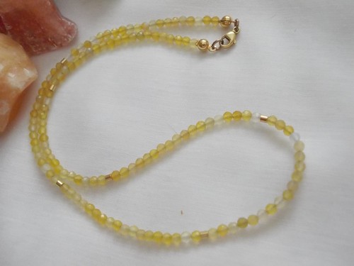 Zartgelbe chalcedon kette - zartgelbe, chalcedon-kette,