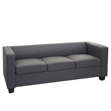 3er Sofa Couch Loungesofa Lille, Leder, Kunstleder, Mikrofaser, Textil